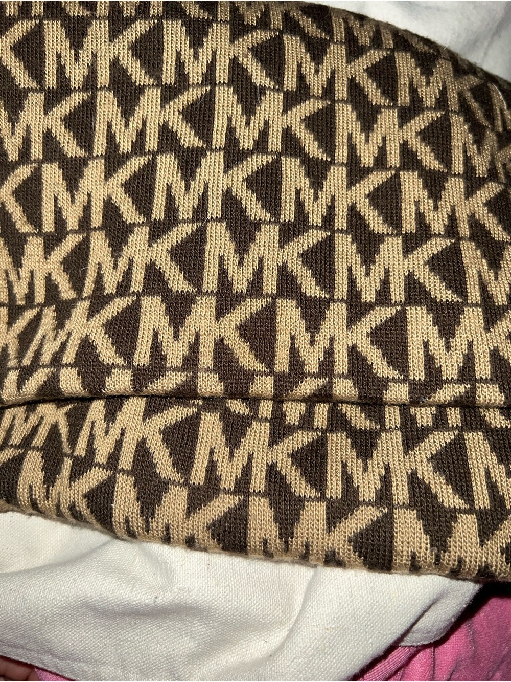 Michael Kors Brown and Tan MK Logo Scarf